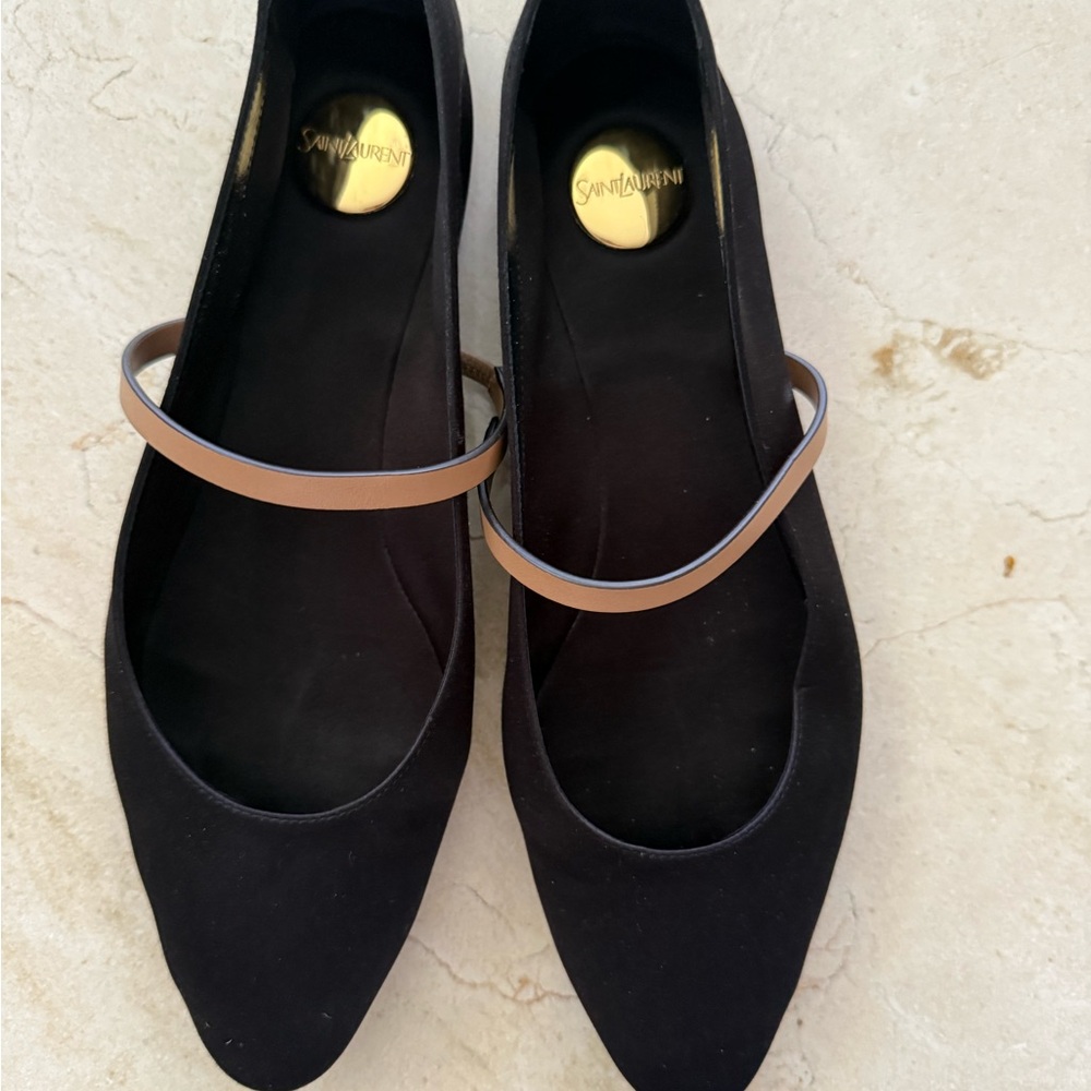 Saint Laurent Gio Satin Flats
